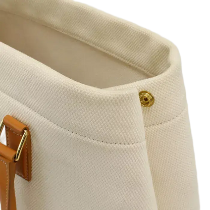Auth CELINE Tote Bag In White Canvas