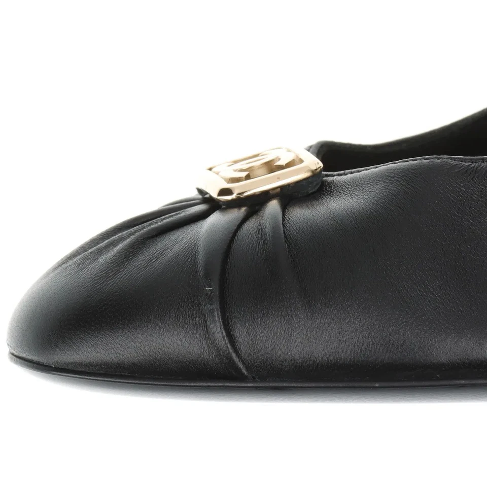Chanel Coco Mark Leather Pumps 36 Ladies' Black×Gold