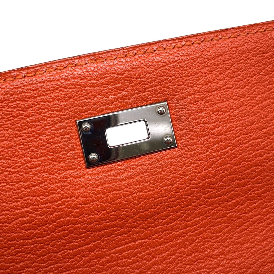 HERMES Kelly Wallet Chevre Myzore Goatskin Orange