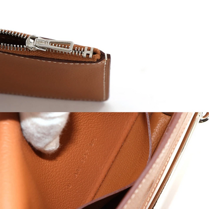 HERMES Roulis Slim Wallet Ever Color Brown U Purse