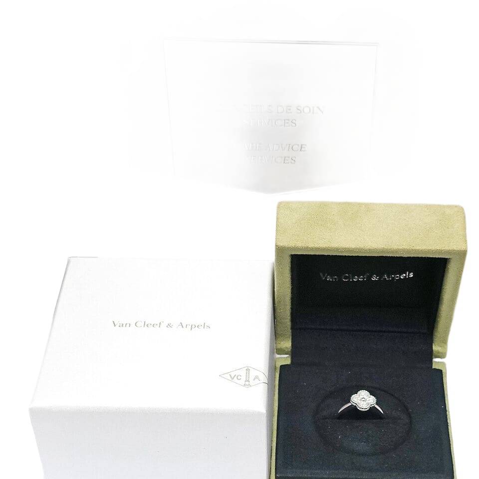 Van Cleef & Arpels K18WG Sweet Alhambra Diamond Ring