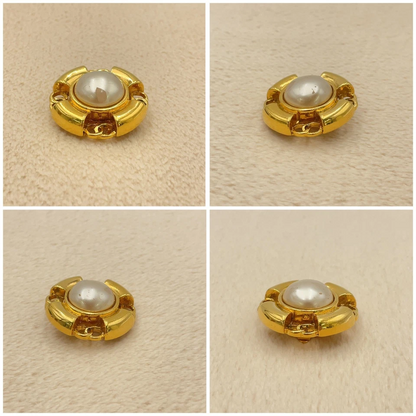 Chanel Coco Faux Pearl Earrings in Gold-Tone Metal (29 Engraved)