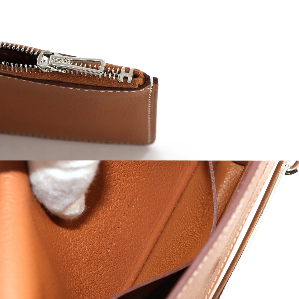 HERMES Roulis Slim Wallet Ever Color Brown U Purse