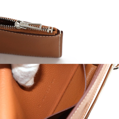 HERMES Roulis Slim Wallet Ever Color Brown U Purse