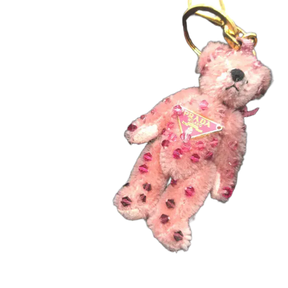 PRADA Bear Rhinestone Charm Key Holder – Pink Acrylic