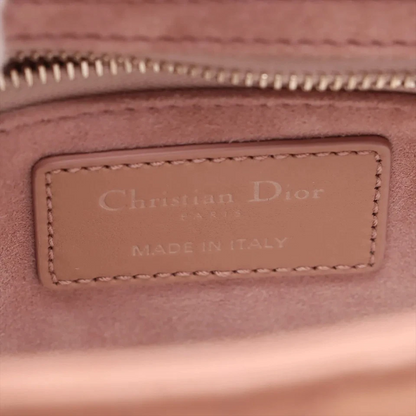 Christian Dior My Lady Dior Cannage Leather 2 Way Handbag Pink With Charms