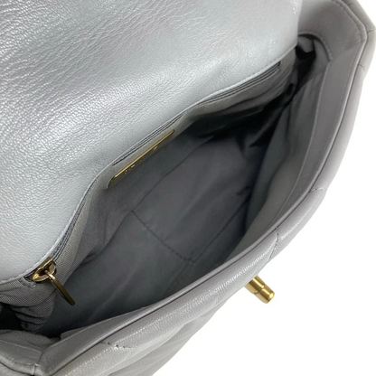 CHANEL CHANEL19 Gray Lambskin Shoulder Bag