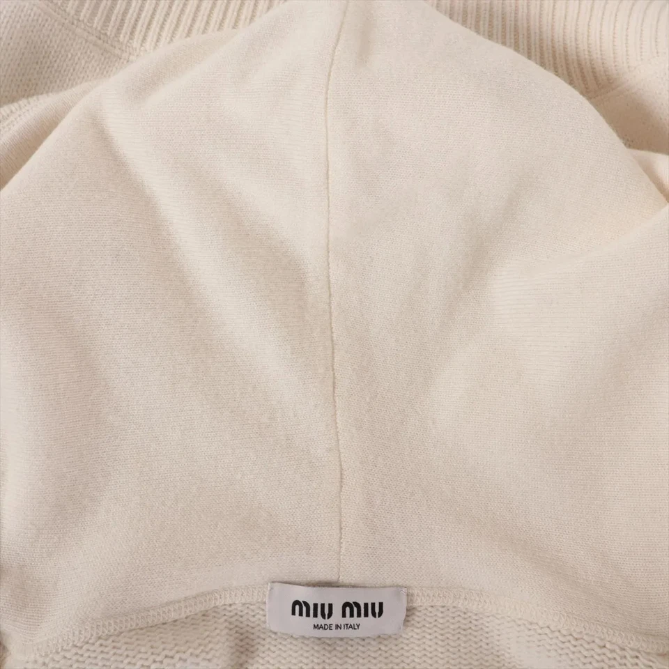 Miu Miu 22 Years Cashmere Hoodie 42 Ladies' Ivory