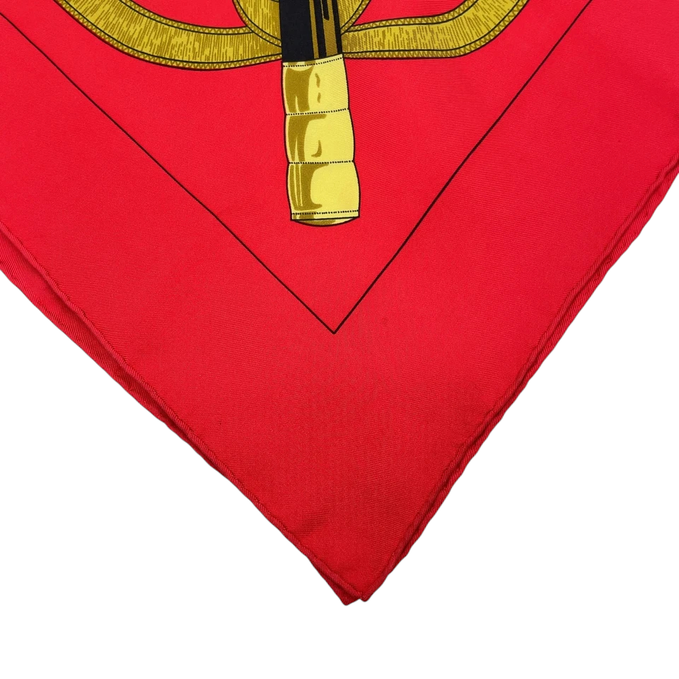 Hermes Carré 90 Eperon d'or Golden Spur Multicolor Silk Scarf