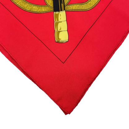 Hermes Carré 90 Eperon d'or Golden Spur Multicolor Silk Scarf