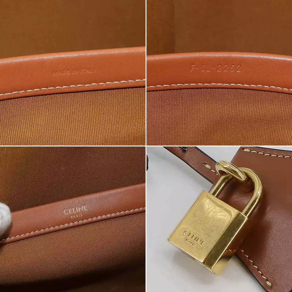 Auth CELINE Triomphe Mini Horizontal Cabas Tote Bag