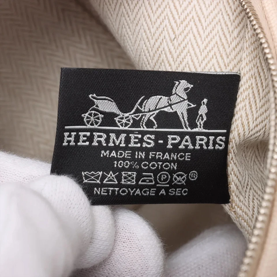 Hermès Brid-A-Brac PM Handbag in Beige Canvas with Silver-Tone Hardware