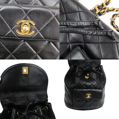 CHANEL CC Logo Matelasse Chain Backpack Bag – Black Leather