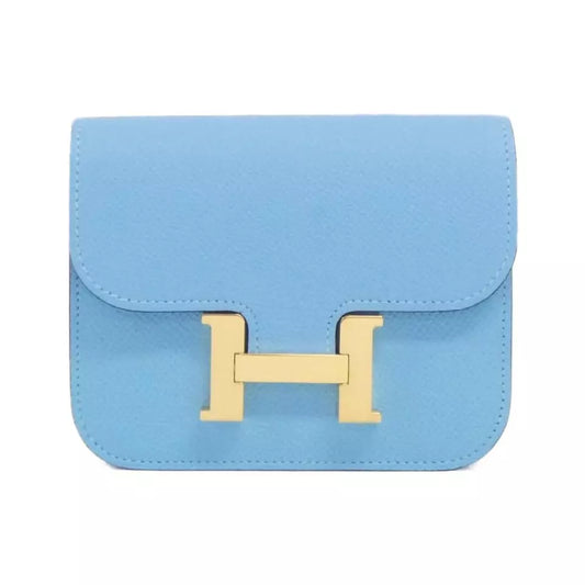 HERMES Constance Slim Wallet – Celeste Palladium