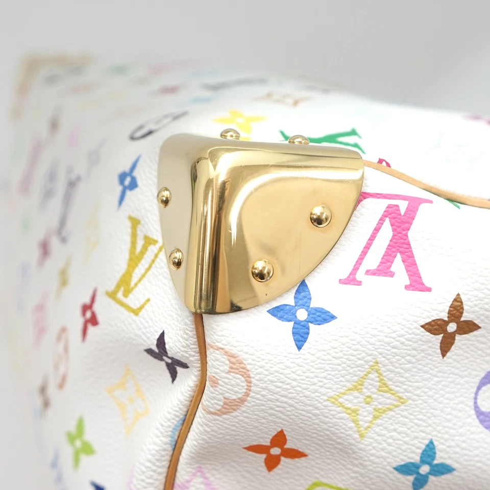 Louis Vuitton Multicolor Speedy 30 in White Monogram Canvas