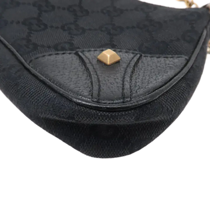 GUCCI Chain Hand Bag Pouch Black GG