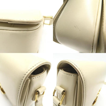 CELINE Soiree Shoulder crossbody hand Bag leather Beige Used