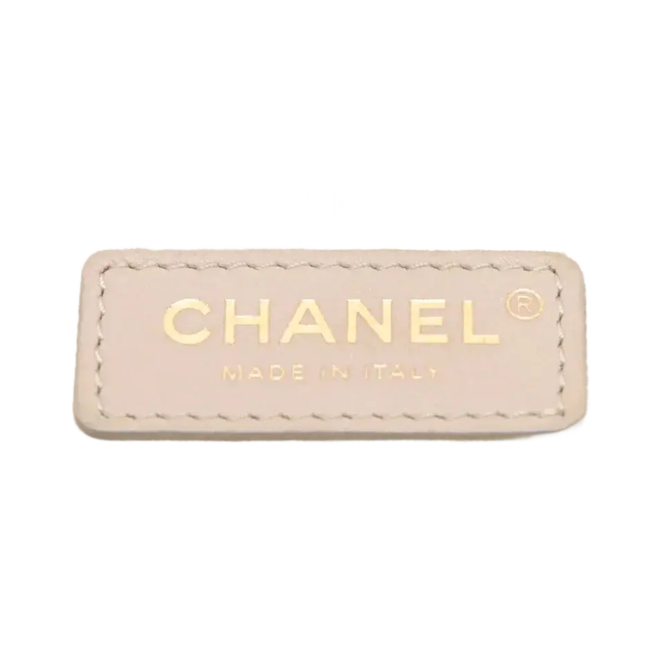 Auth Chanel Tote Bag In Beige Canvas & Leather
