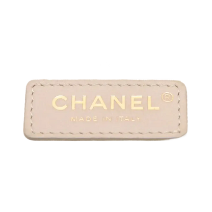 Auth Chanel Tote Bag In Beige Canvas & Leather