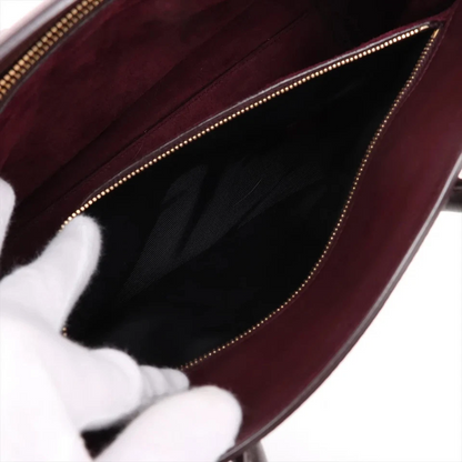 Saint Laurent Paris Sac de Jour Leather 2 Way Handbag Bordeaux