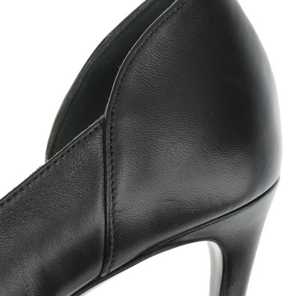 Chanel Coco Mark Leather Pumps 36 Ladies' Black×Gold