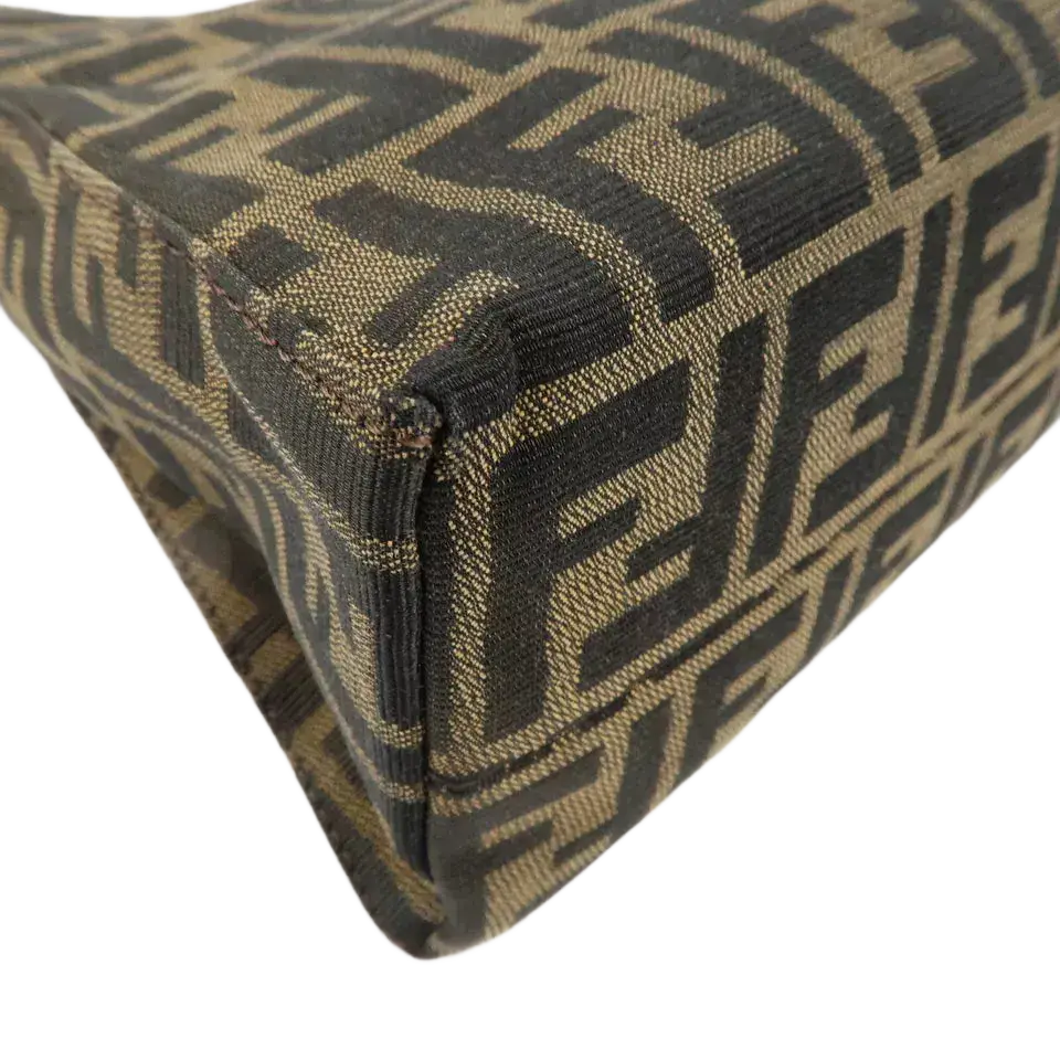 FENDI Zucca Canvas Leather One Shoulder Bag