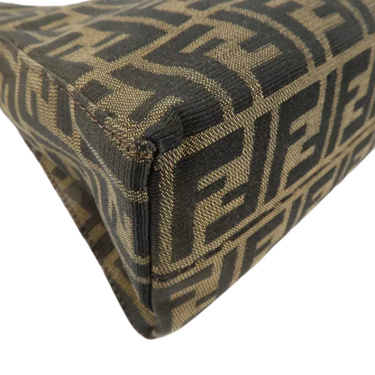 FENDI Zucca Canvas Leather One Shoulder Bag
