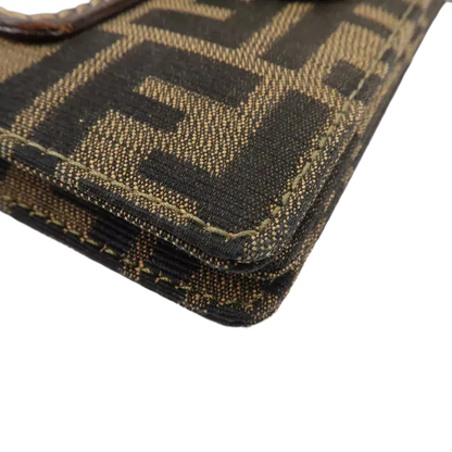 FENDI Zucca Canvas Leather Shoulder Bag