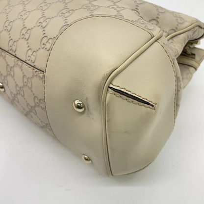 Gucci Guccissima Mayfair Tote Bag in Ivory Leather