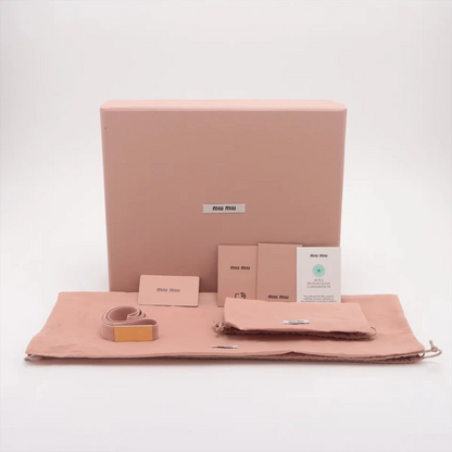 Miu Miu Arkady Leather 2 Way Handbag Beige