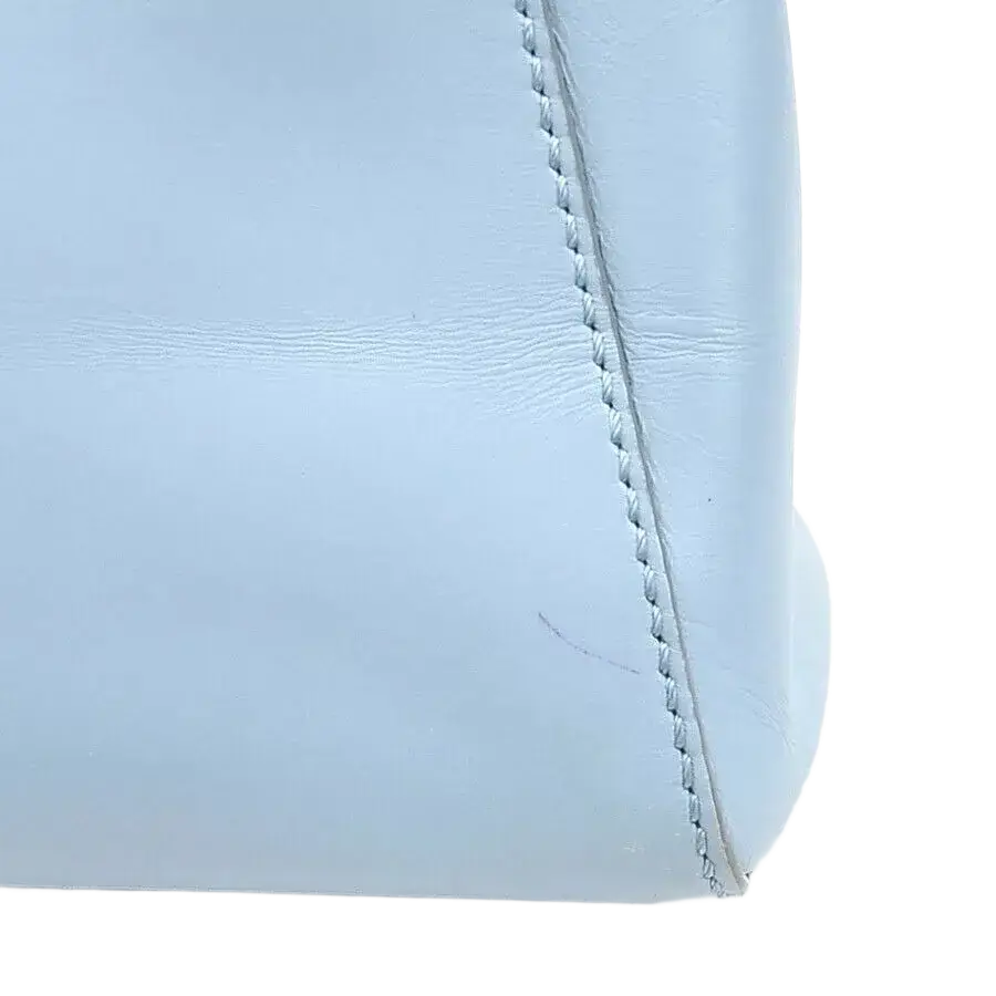 Auth FENDI Peekaboo Shoulder Bag Light Blue Leather/Silvertone