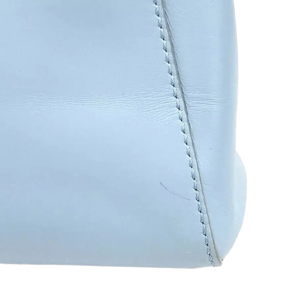 Auth FENDI Peekaboo Shoulder Bag Light Blue Leather/Silvertone