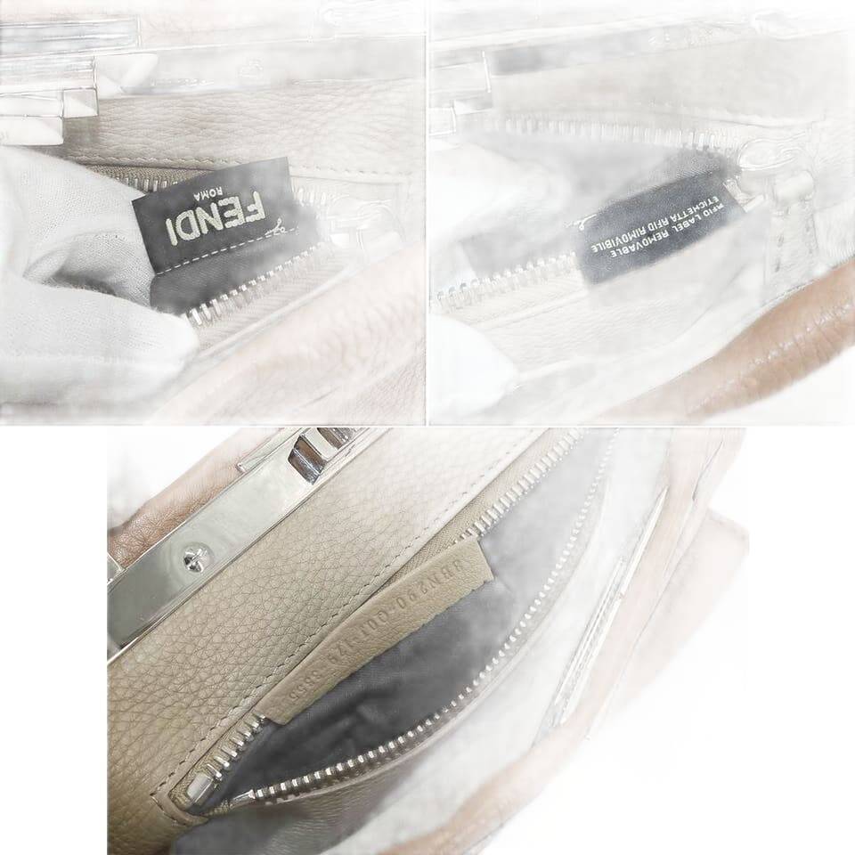 FENDI Selleria Peekaboo Regular 2way Hand Bag Leather Brown