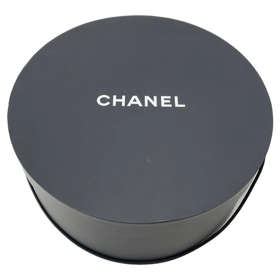 CHANEL CC Logo Ribbon Straw Hat Size M