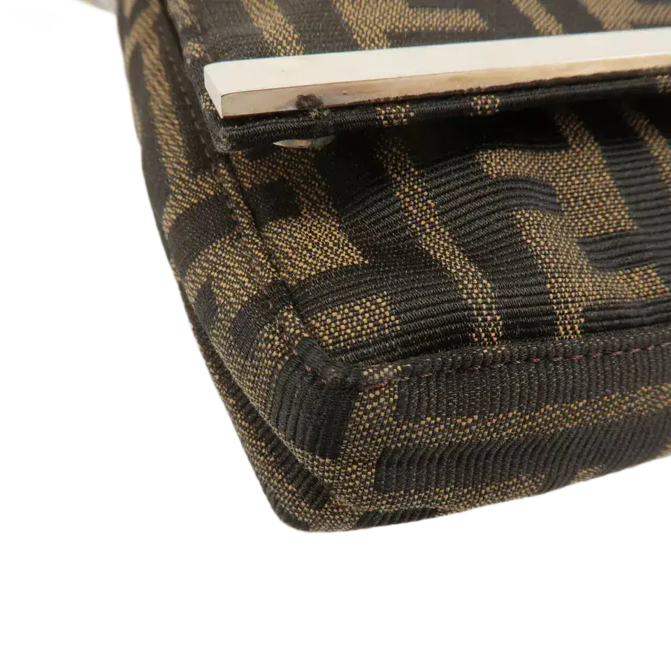 FENDI Zucca Canvas Leather One-Shoulder Bag