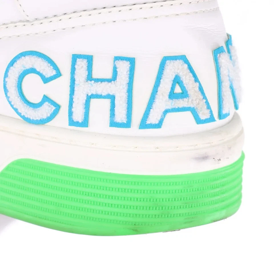 Chanel Coco Mark Leather Sneakers 43 Men's Multicolor