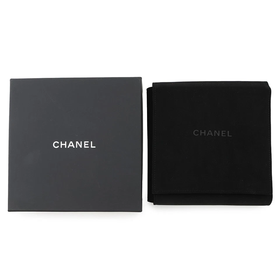 CHANEL Pearl Long Necklace Gold Plated Faux Pearl Rhinestone Champagne Gold