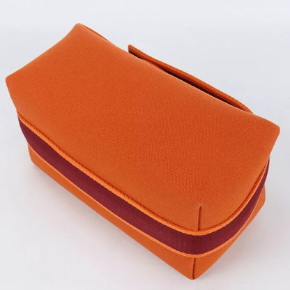 Auth HERMES Brid a Black PM Pouch In Canvas Orange Women