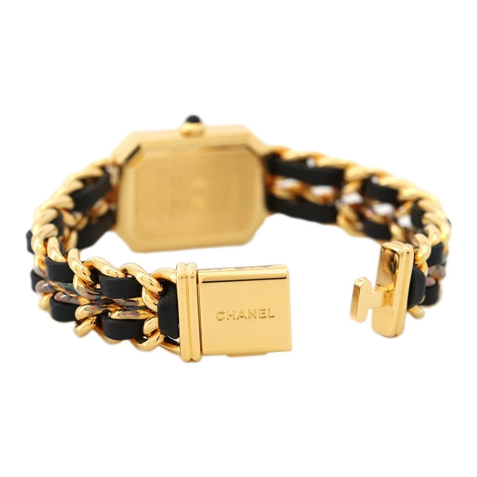 CHANEL Premiere Gold Plated Leather Black Dial