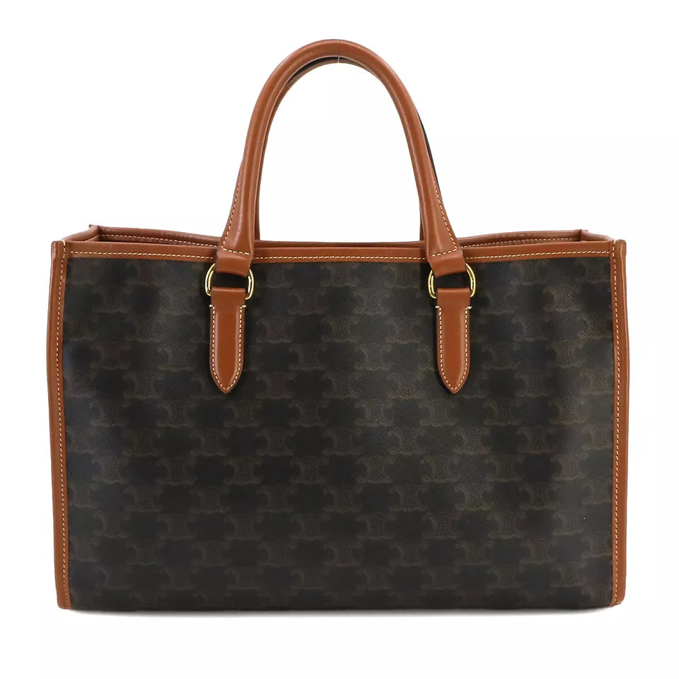 Auth CELINE Triomphe Mini Horizontal Cabas Tote Bag