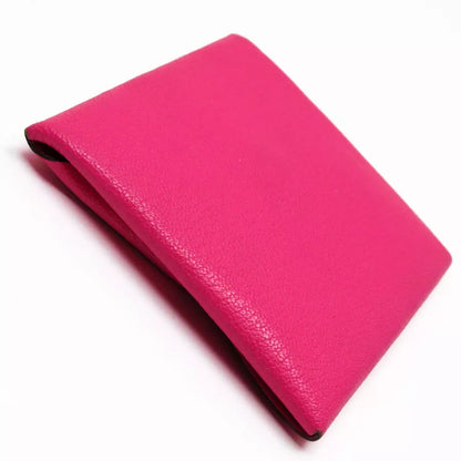 Auth HERMES Bastia Coin Case Pink Leather