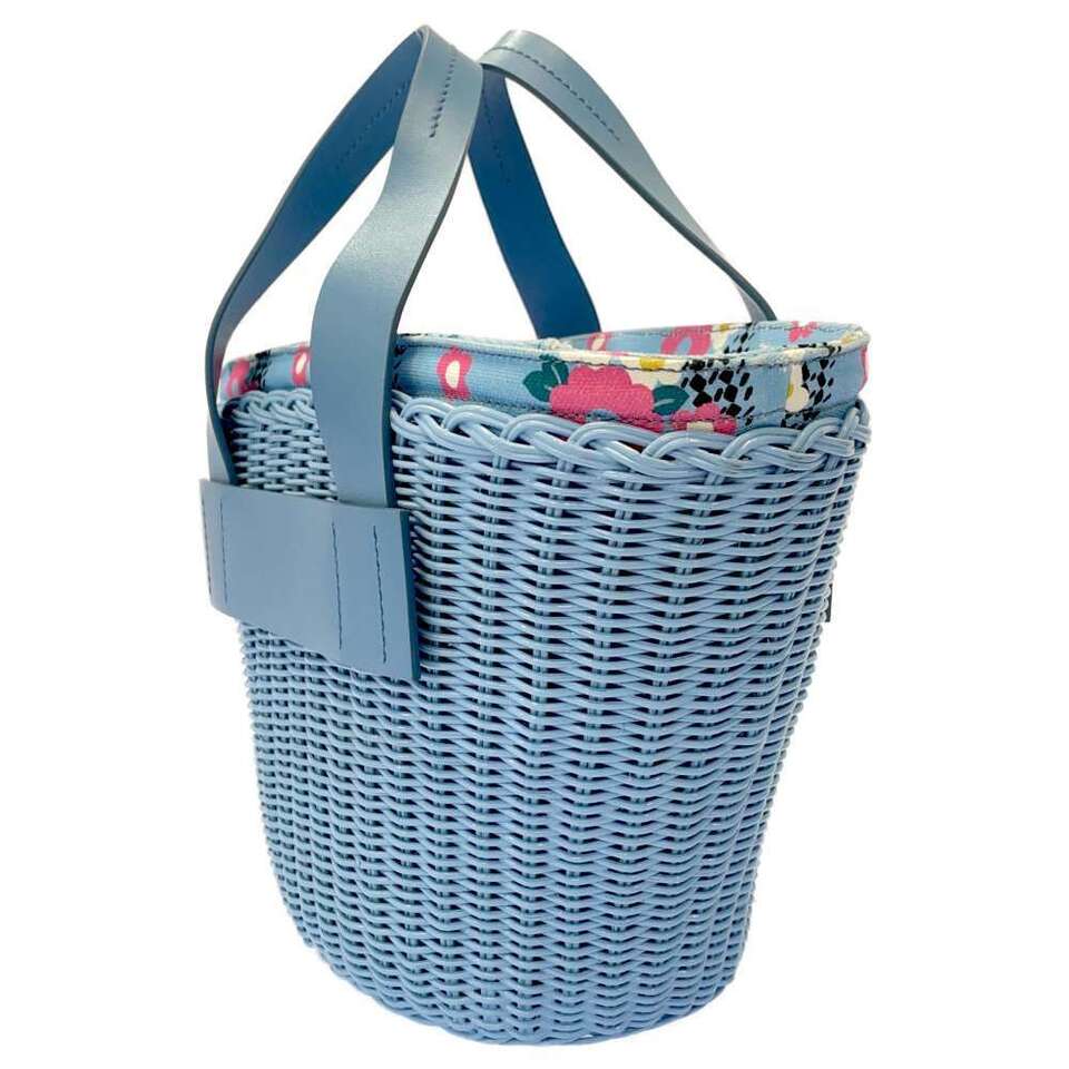 MIUMIU Basket bag Rattan/Leather/Canvas Light Blue