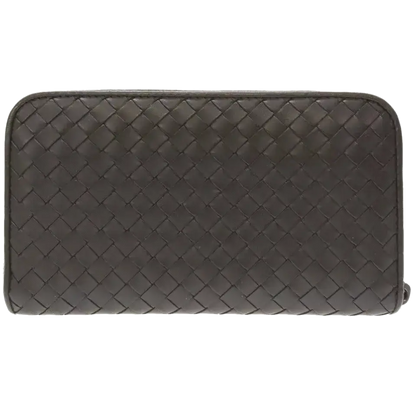BOTTEGA VENETA Intrecciato Long Wallet – Brown Leather
