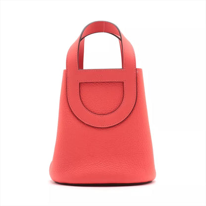 Hermès In the Loop 18 Taurillon Clemence Handbag In Rose Texas with Silver Metal Fittings