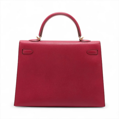 Hermès Kelly 35 Veau Epsom Ruby Gold Metal Fittings P Stamp 2012