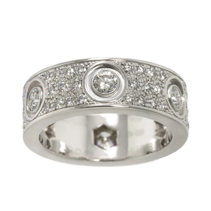 Cartier Love Pave Diamond Ring 18K WG 750 size48 4-4.5(US)