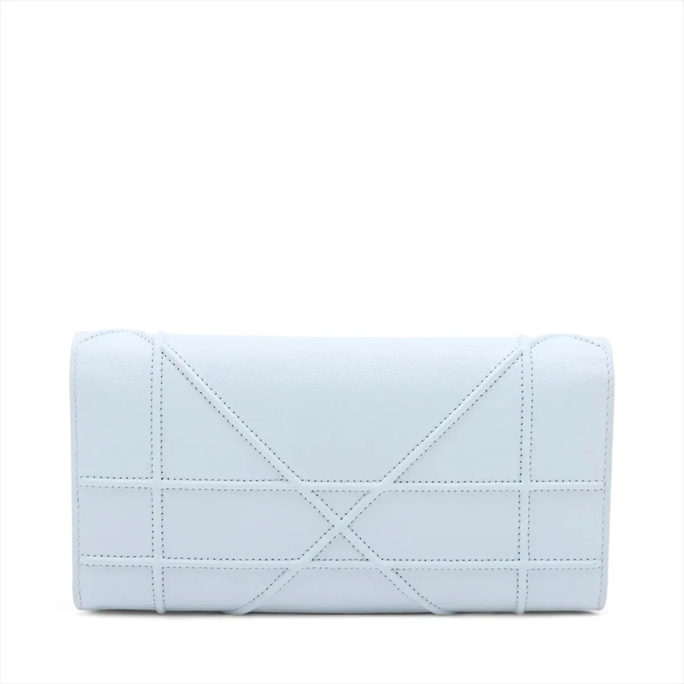 Christian Dior Diorama Leather Chain Wallet in Blue