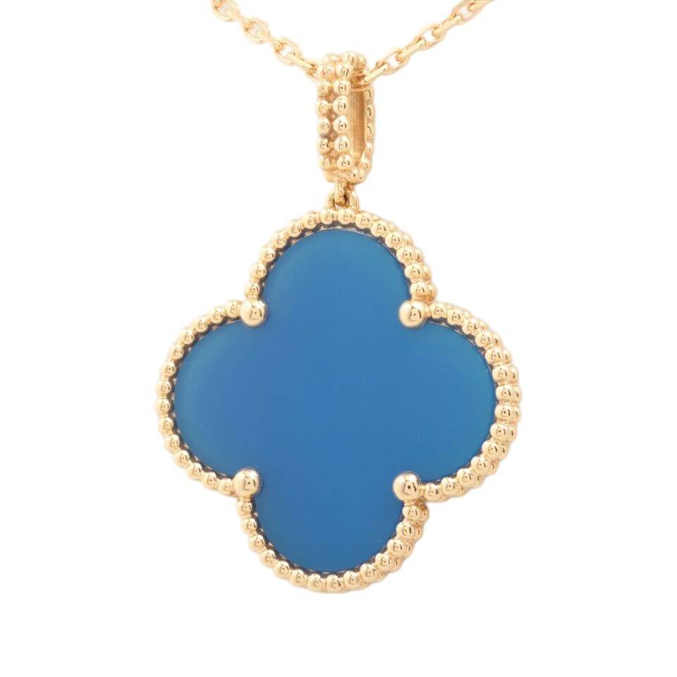 Van Cleef & Arpels Magic Alhambra Long Blue Agate Necklace