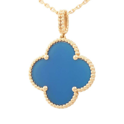 Van Cleef & Arpels Magic Alhambra Long Blue Agate Necklace