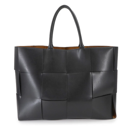 BOTTEGA VENETA Intrecciato Large Arco Tote Bag Leather Black Purse